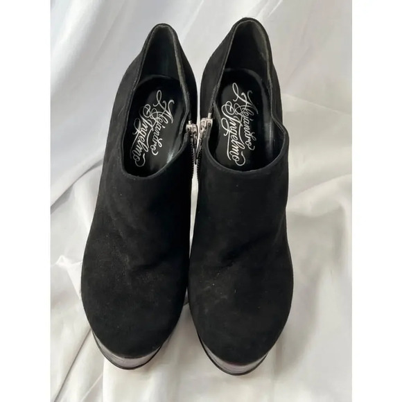 Alejandro ingelmo Black Suede Purple Platform‎ Bootie heels Size 39 - Picture 2 of 9